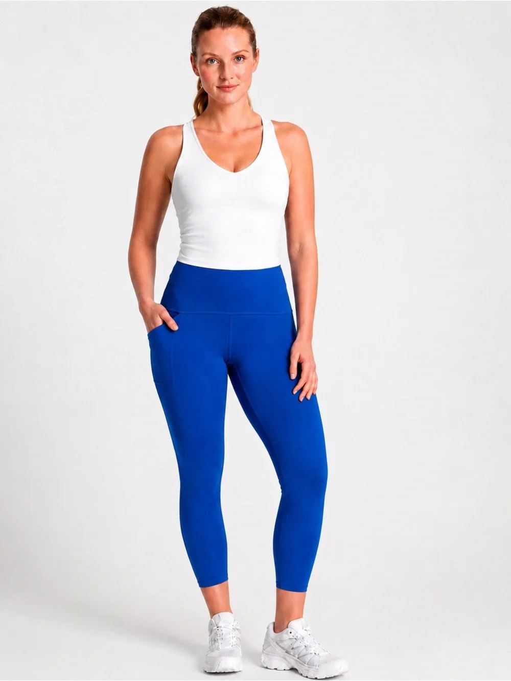 SPANX Booty Boost Pocket Leggings Royal Blue High Rise Size L - Picture 1 of 9